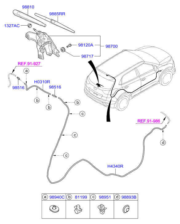 Hyundai 98850 1R000 - Balai d'essuie-glace parts5.com