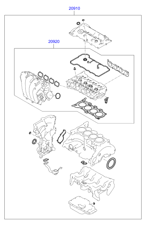 Hyundai 20920-2EU14 - Juego de juntas, culata parts5.com