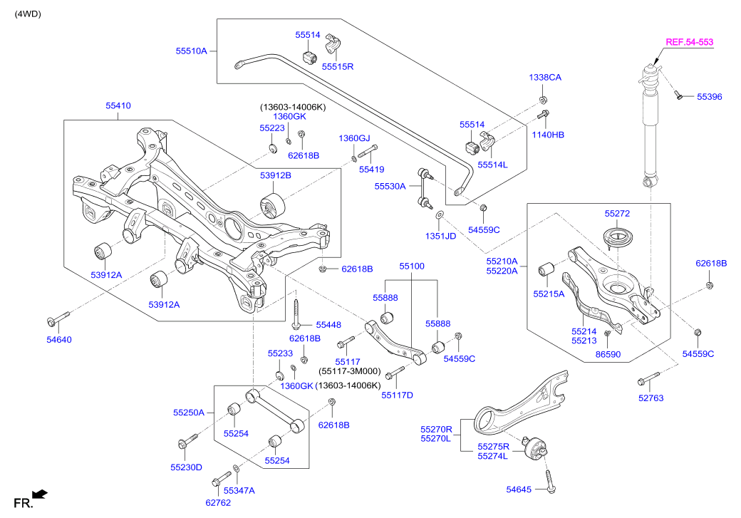 KIA 55260 3K100 - Vijak za korigiranje previsa parts5.com