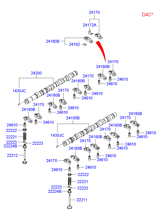 KIA 22231-4A-000 - Empujador de válvula parts5.com