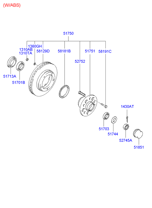 KIA 51830-44000 - Pyöränlaakerisarja parts5.com