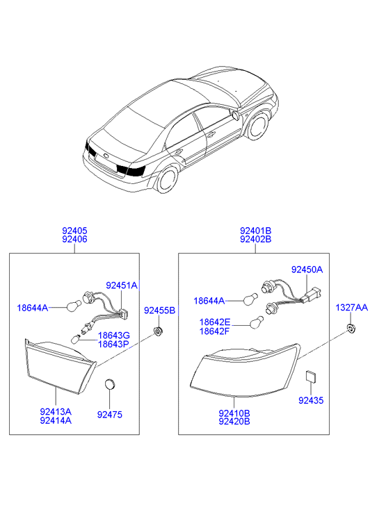 KIA 18644-21058-N - Bulb, tail light parts5.com