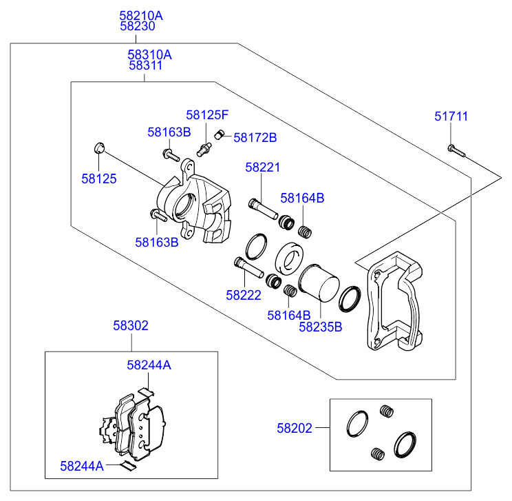 Hyundai 58302-3KA30 - Set placute frana,frana disc parts5.com