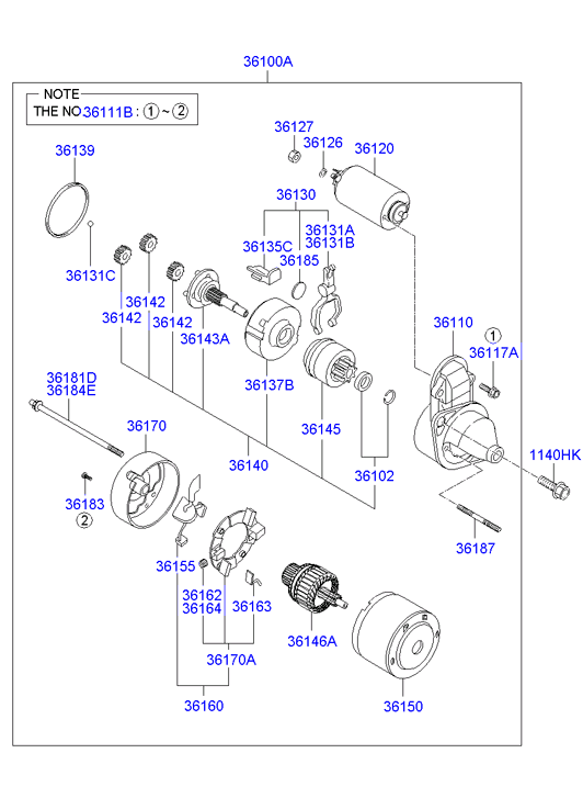 KIA 3610023161 - Starter parts5.com