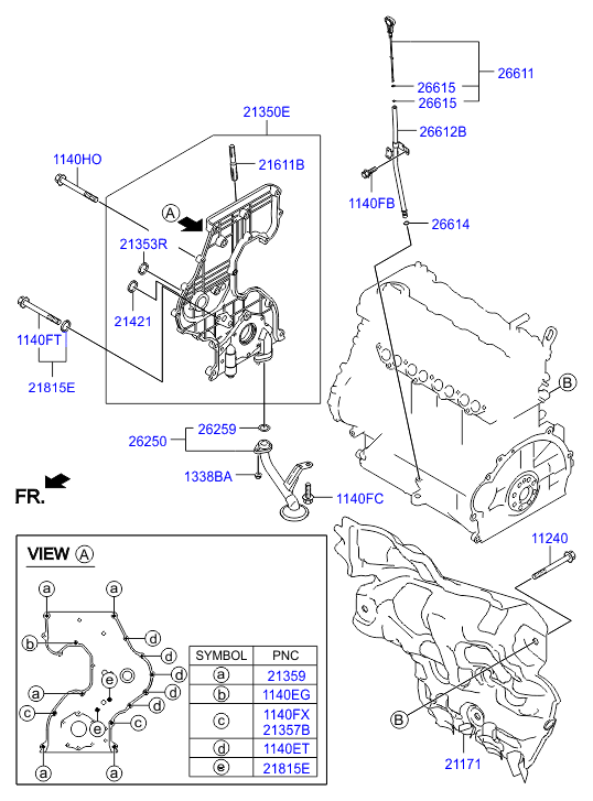 Hyundai 21361-2A000 - Simering, arbore cotit parts5.com