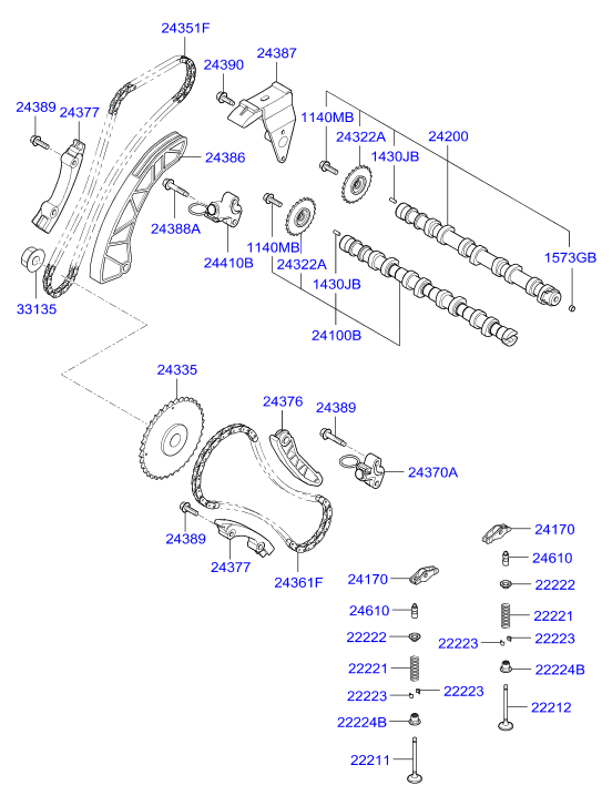 Hyundai 24361-2A001 - Timing Chain Kit parts5.com