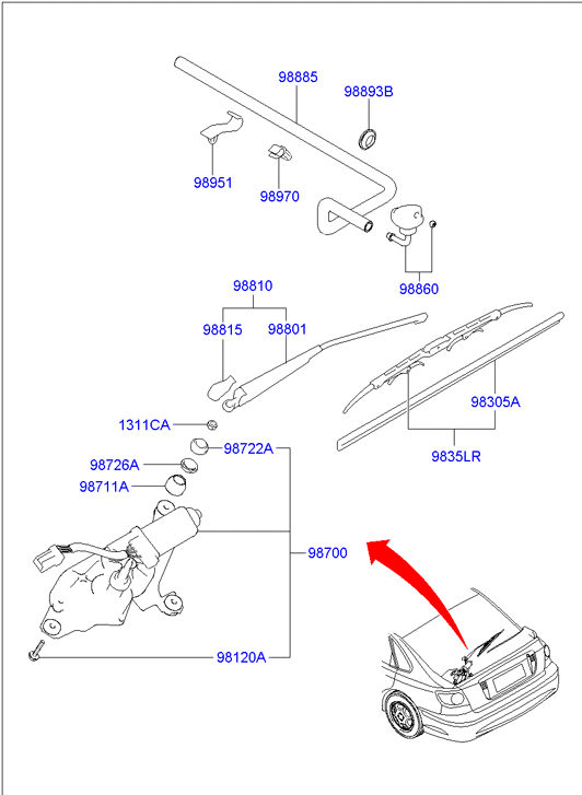 Hyundai 9836037000 - Lamela stergator parts5.com