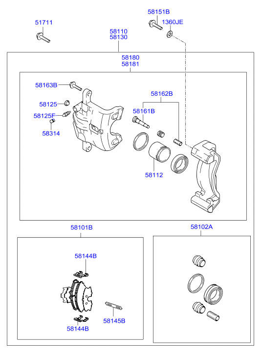 KIA 58101-2DA40 - Set placute frana,frana disc parts5.com