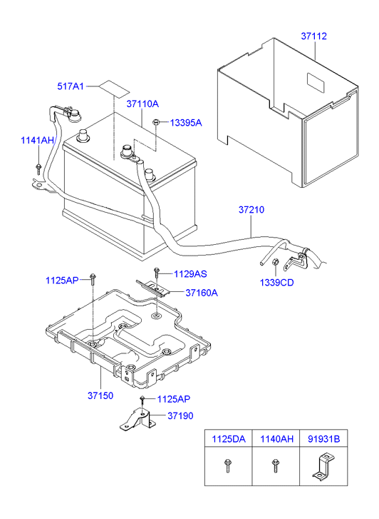 Hyundai 371100N200 - Starter Battery parts5.com