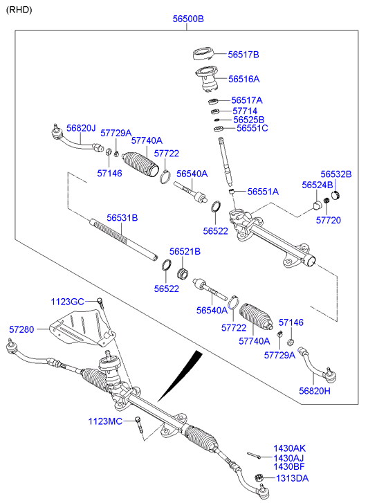 KIA 565213X000 - Sajla gasa parts5.com