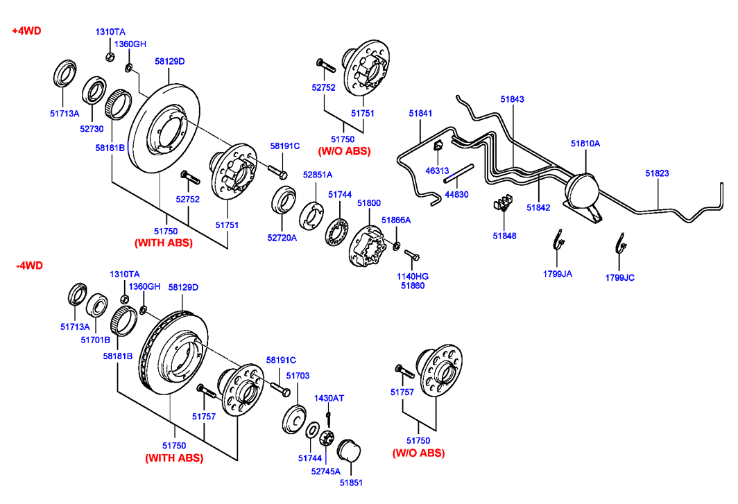 Hyundai 1430004451 - Set rulment roata parts5.com