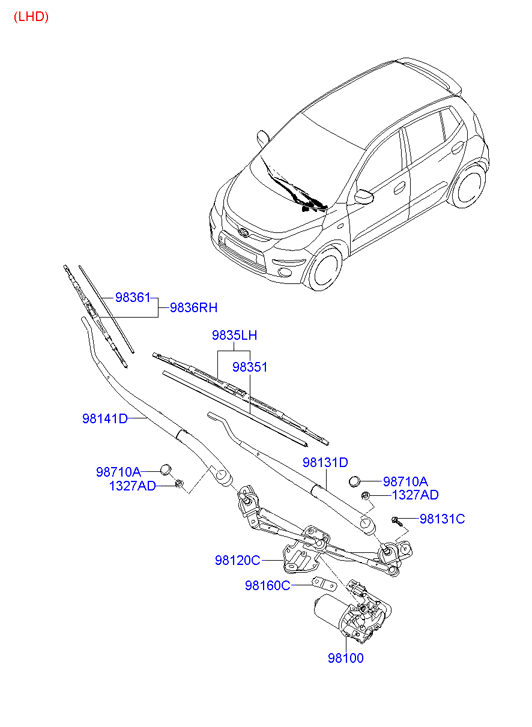 Hyundai 983600X000 - Щетка стеклоочистителя parts5.com