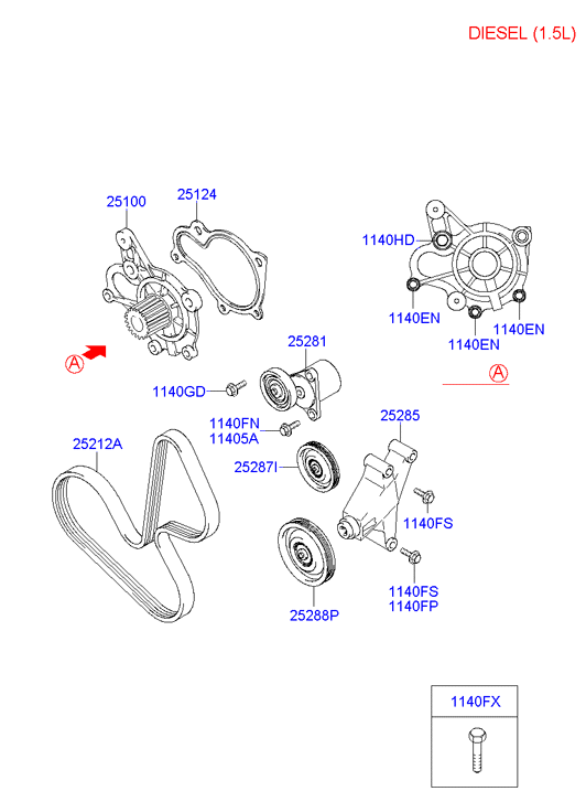 KIA 25212-22030 - Klinasti rebrasti remen parts5.com