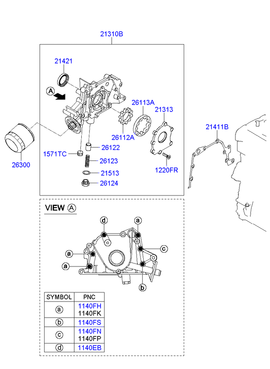 Hyundai 21421-22020 - Pierścień uszczelniający wału, wałek rozrządu parts5.com