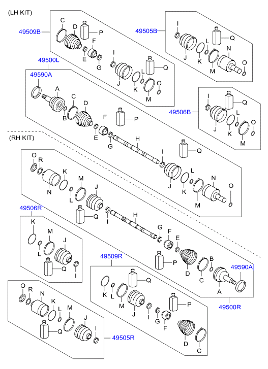 Hyundai 495052BA70 - Set articulatie, planetara parts5.com