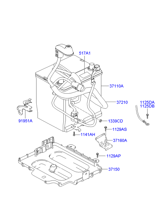 KIA 371101C101 - Indító akkumulátor parts5.com