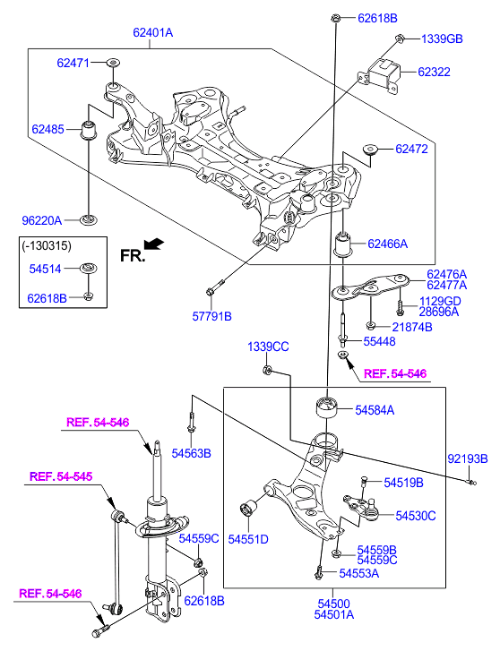 Hyundai 54501-2W200 - Wahacz, zawieszenie koła parts5.com