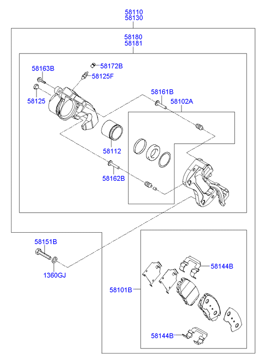 Hyundai 58101-3KA40 - Set placute frana,frana disc parts5.com