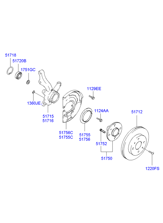 Hyundai 51720-3A101 - Комплект подшипника ступицы колеса parts5.com