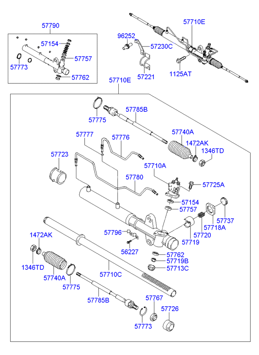 Hyundai 57740-26000 - Kompletna manseta, krmiljenje parts5.com