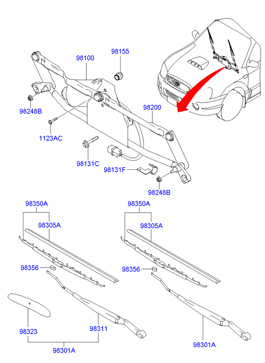 Hyundai 9835026000 - List stěrače parts5.com