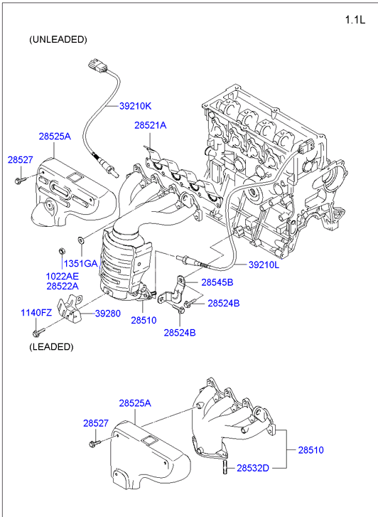 Hyundai 1022508003 - Piulita,galeria de evacuare parts5.com