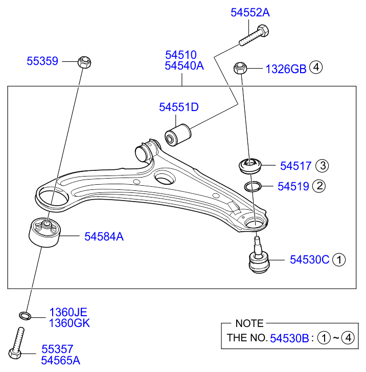 KIA 54500-1C000 - Brat, suspensie roata parts5.com