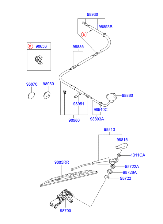 Hyundai 988201C000 - Щетка стеклоочистителя parts5.com