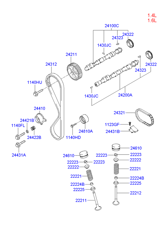 Hyundai 24810-27000 - Deflection / Guide Pulley, timing belt parts5.com