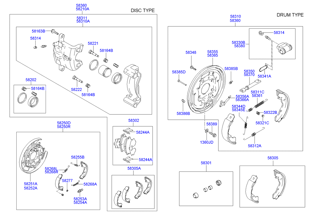 Hyundai 58305-17A00 - Brake Shoe Set parts5.com