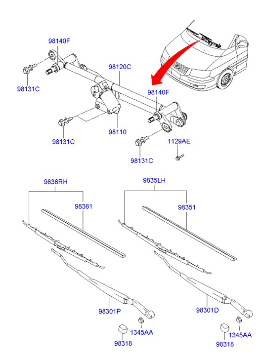 Hyundai 9836017000 - Limpiaparabrisas parts5.com