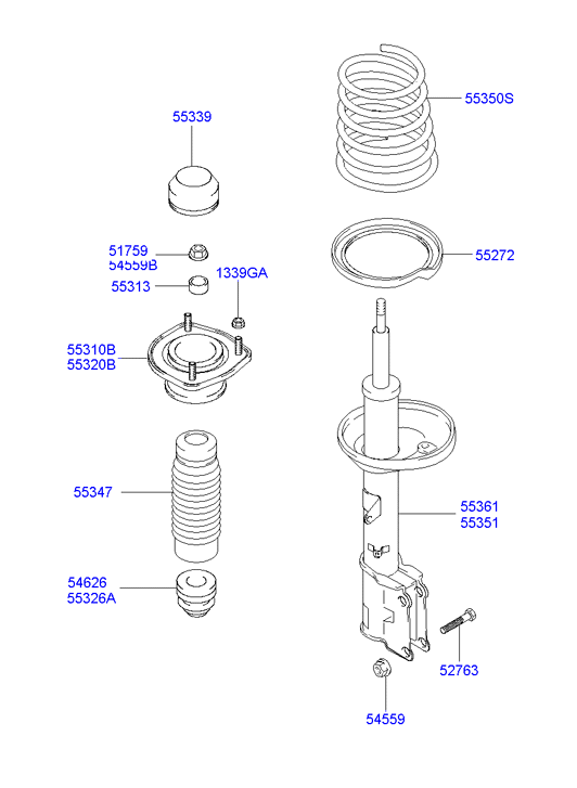 Hyundai 5532529101 - Σετ προστασίας από σκόνη, αμορτισέρ parts5.com