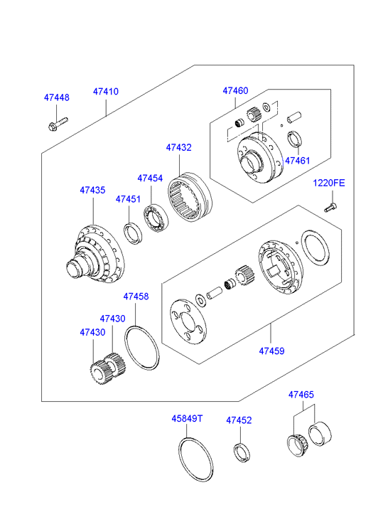 Hyundai 4745139000 - Těsnicí kroužek hřídele, diferenciál parts5.com