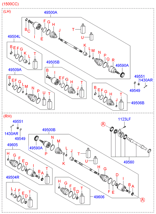 Hyundai 49509-1E000 - Manžetna, pogonsko vratilo parts5.com