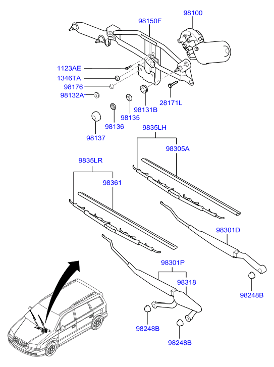 Hyundai 983603A000 - List stěrače parts5.com