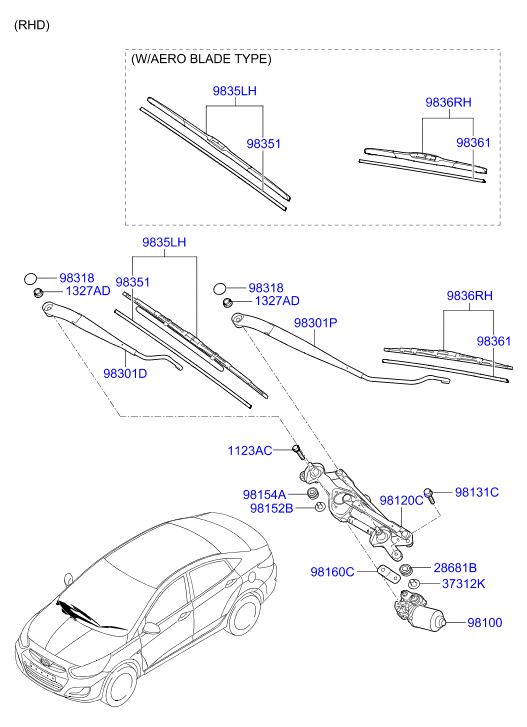 KIA 98351-1R000 - Pióro wycieraczki parts5.com