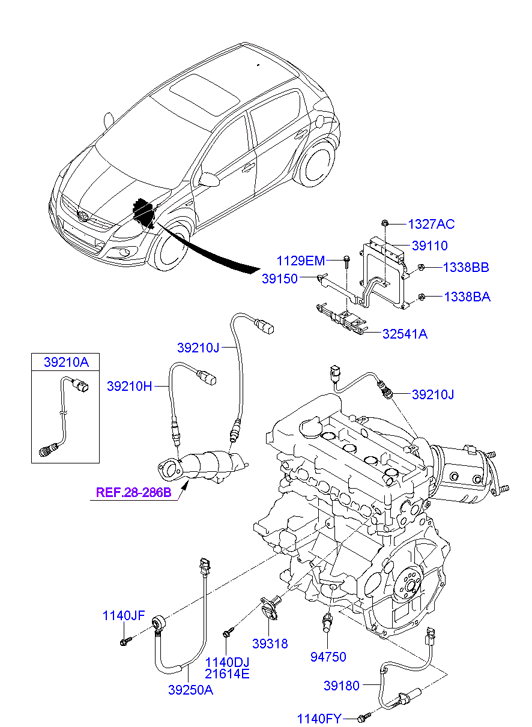 Hyundai 392102B040 - Lambda-sonda parts5.com