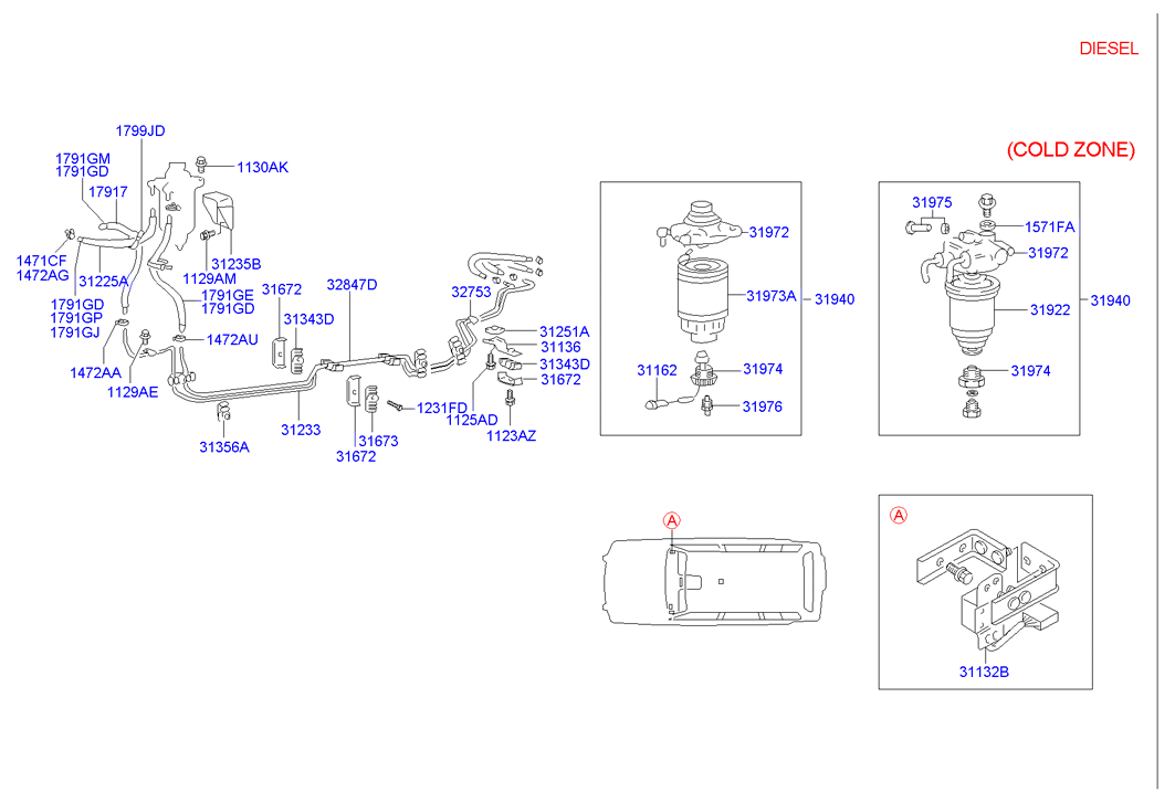 Hyundai 31390H1000 - Palivový filter parts5.com