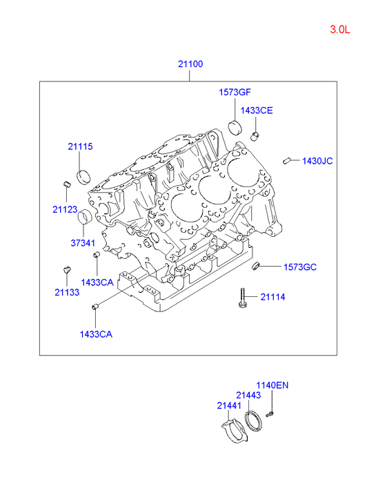 Hyundai 21321-42041 - Simering, arbore cotit parts5.com