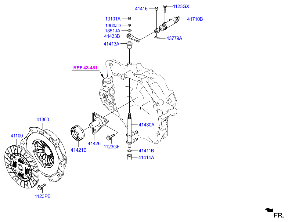 Hyundai 41421-39275 - Rulment de presiune parts5.com