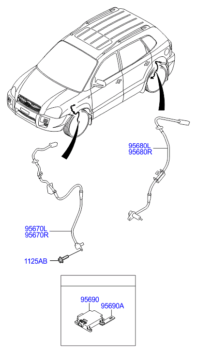 Hyundai 95670-2E300 - Senzor,turatie roata parts5.com