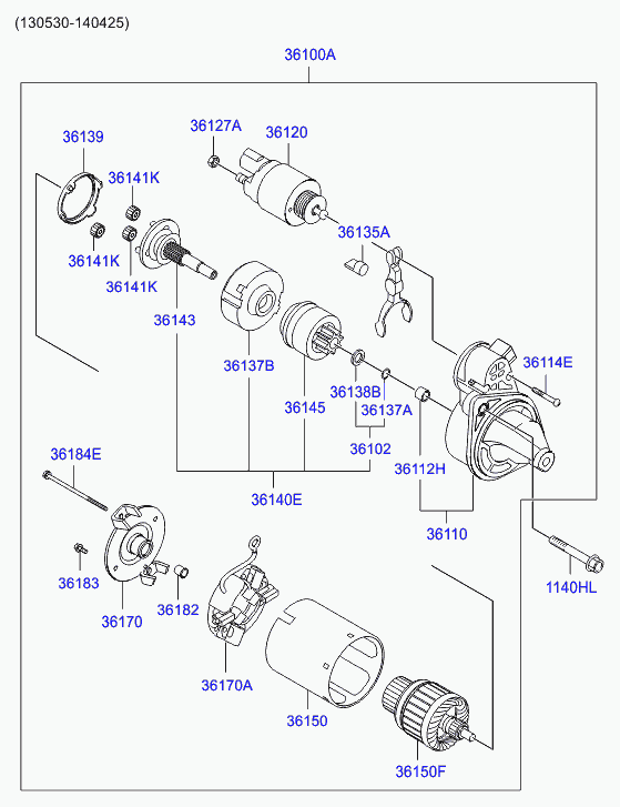 Hyundai (BEIJING) 36100-2B600 - Starter parts5.com