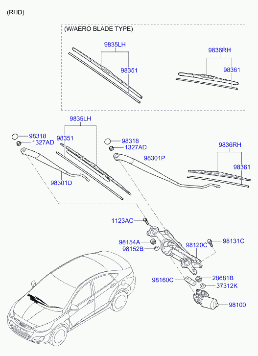 Hyundai 98350-1R000 - Stieracia liżta parts5.com