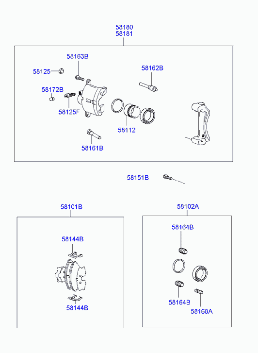 KIA 58101-38A81 - Sada brzdových destiček, kotoučová brzda parts5.com