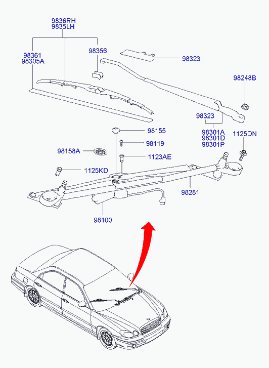 KIA 98350-38000 - Щетка стеклоочистителя parts5.com