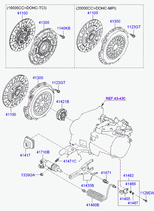 KIA 41421-32000 - Set ambreiaj parts5.com