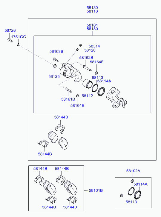 KIA 58101-2LA00 - Set placute frana,frana disc parts5.com