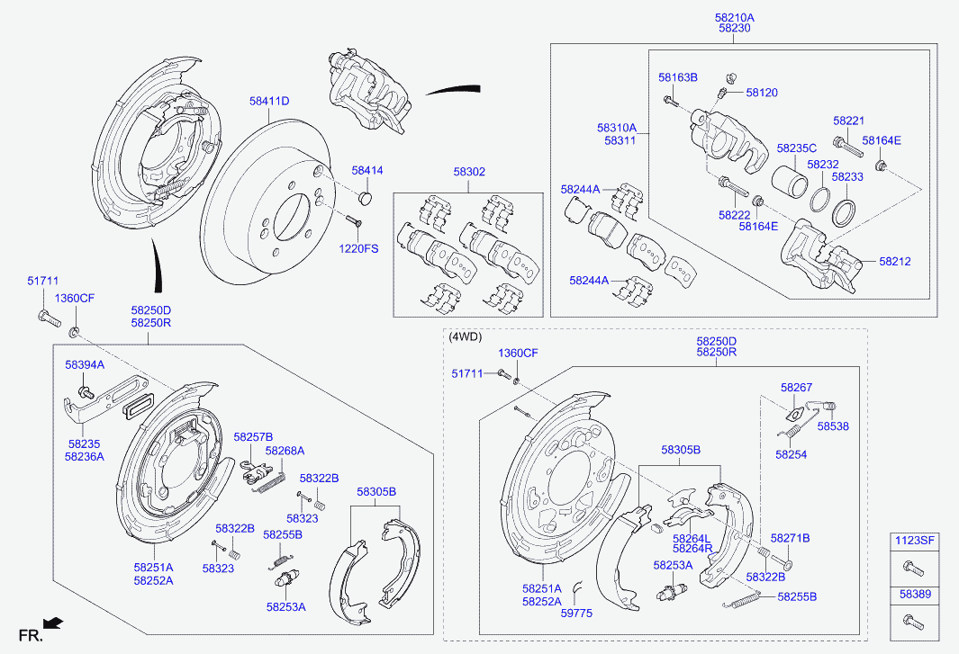 Hyundai 58302-2SA70 - Komplet zavornih oblog, ploscne (kolutne) zavore parts5.com