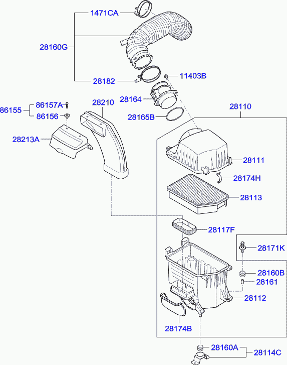 Hyundai 281642F000 - Senzor debit aer parts5.com