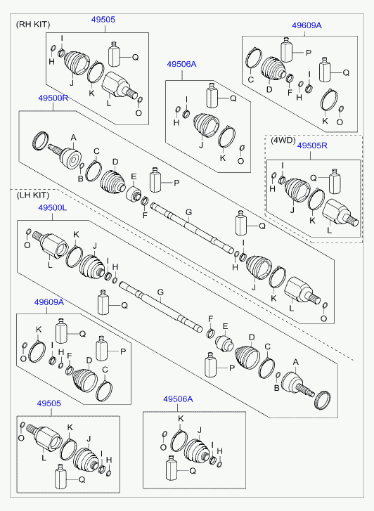 KIA 495012S050 - Bellow, drive shaft parts5.com